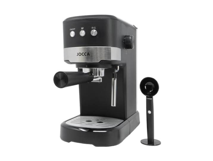 JOCCA - Cafetière Expresso 20 Bars\, 1100W/ Vaporisateur réglable avec protection/Double sortie/Cuillère doseuse\, presseur/Réservoir amovible 1\,25L\, Noir