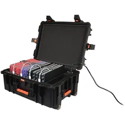 Port Designs Charging Suitcase 12 Units, Koffer, Schwarz, Orange