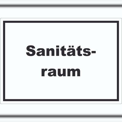 HB-Druck Sanitätsraum Aufkleber mit Text Krankenzimmer waagerecht A8 (52x74mm)