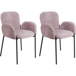 ESSZIMMERSTUHL 2er-Set Stoff Rosa Albee