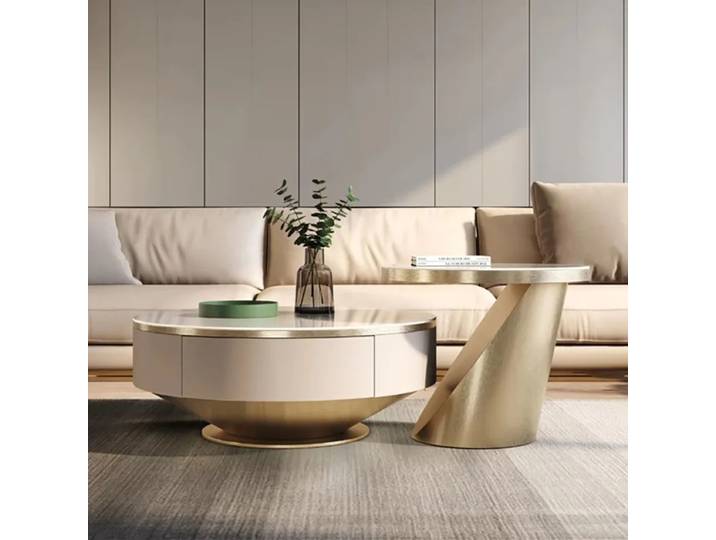 Tables basses rondes de luxe au design moderne, tables basses uniques et minimalistes, meubles de salon Glam Mesa De Centro Sala