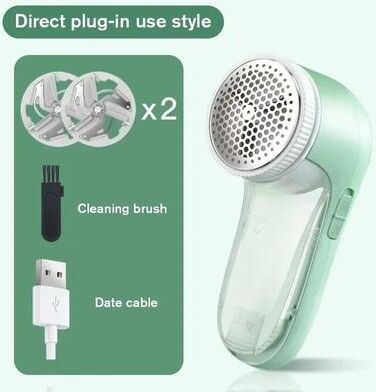 Uplift Essentials Electric Lint Remover Powerful Pet Hair And Fabric Shaver For Clothes And Home Cleaning green Headx2