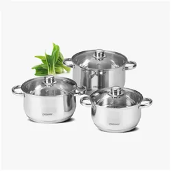 Maestro MR-2020-6XL Ein Satz Töpfe mit 6 Elementen, Pfanne + Kochtopf, Silber