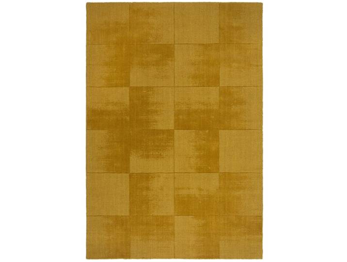 Tapis de salon moderne en laine jaune 120x170 cm