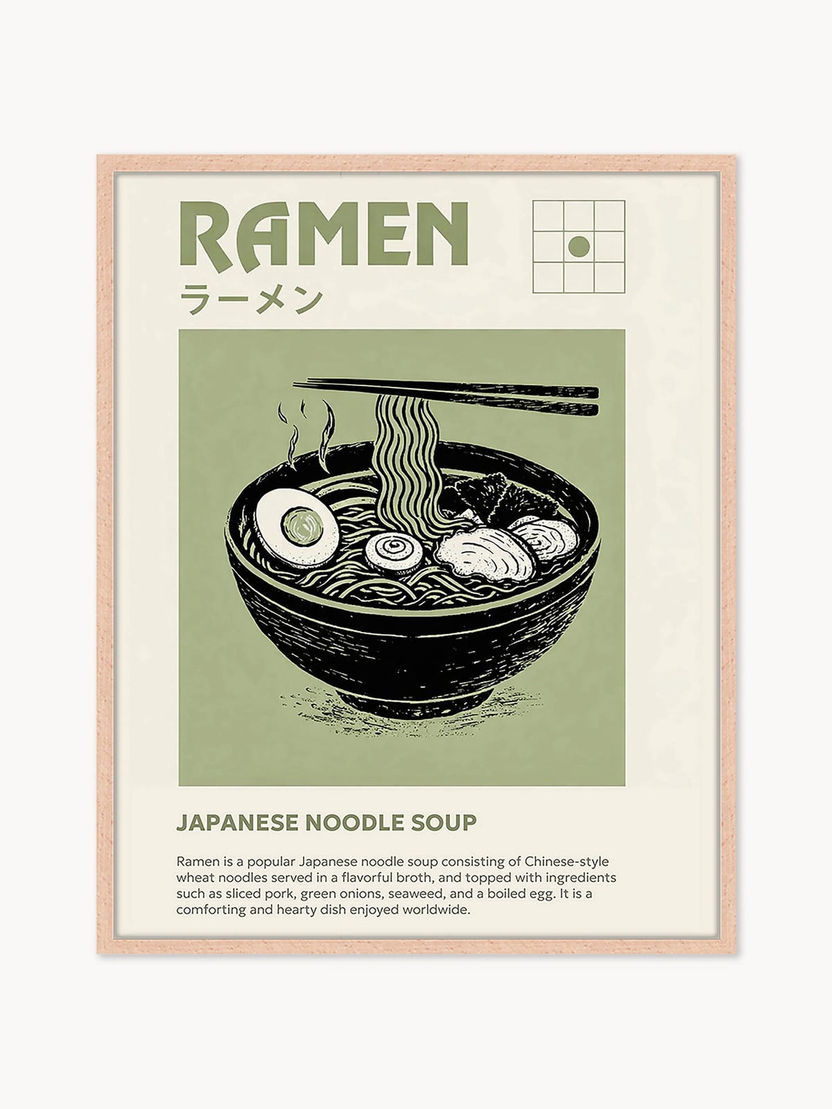 Handgemaakte ingelijste digitale print Ramen illustratie