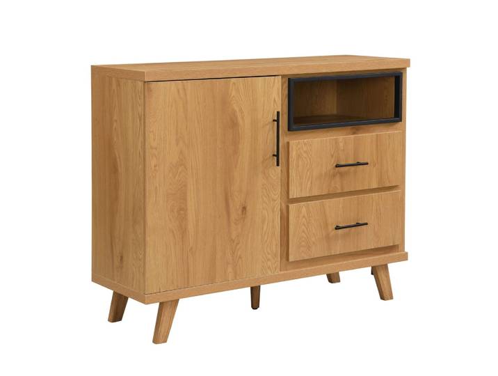 Buffet avec tiroirs et porte en mdf, marron