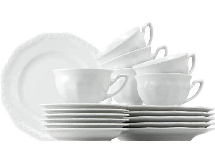 Geschirr-Set ROSENTHAL Maria Set 18-teilig , weiss (weiß), Porzellan, Geschirr-Sets, Geschirr-Set, Frühstücks- & Dessertteller