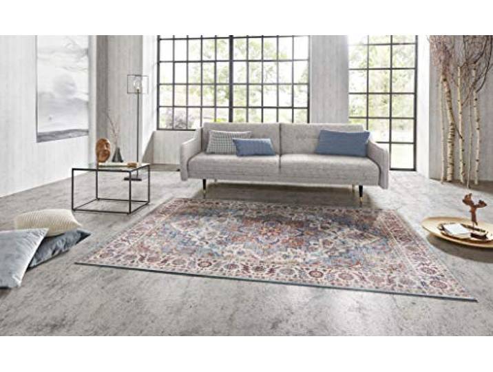 Nouristan Oosters vintage tapijt Anthea cyaanblauw, 120x160 cm