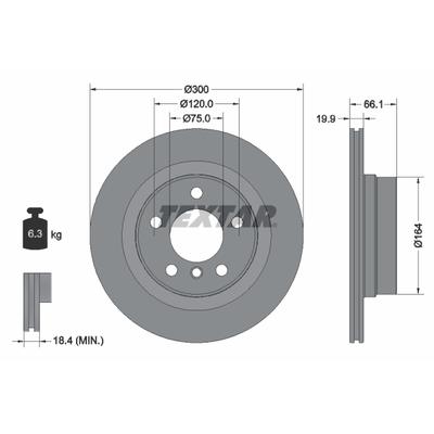 TEXTAR Bremsscheibe PRO 92257203 300mm 20mm für BMW