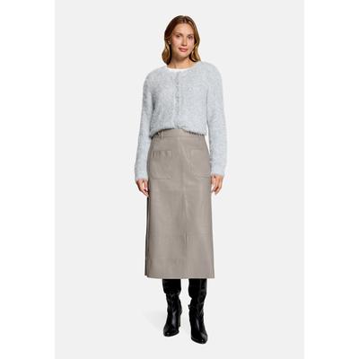 Maxirock CARTOON "Damen mit Taschen", Damen, Gr. 38, beige (grau), Obermaterial: 50% Polyurethan, 50% Polyester, ausgestellt lang, Röcke Maxirock