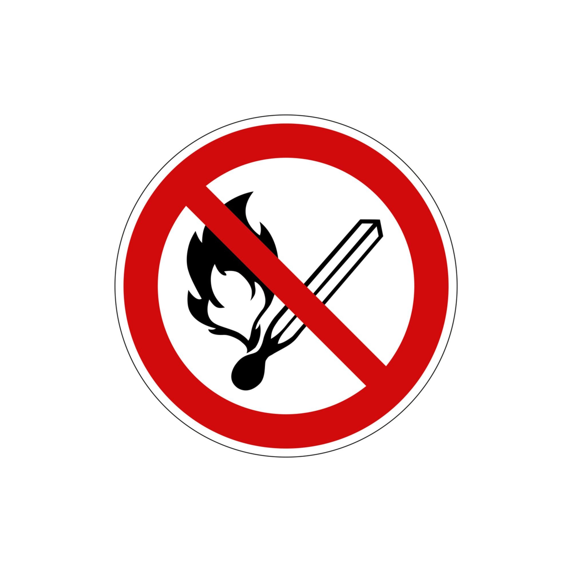 Eichner Verbotsschild Feuer, offenes Licht und Rauchen Verboten 10 cm (9225-10034-010)