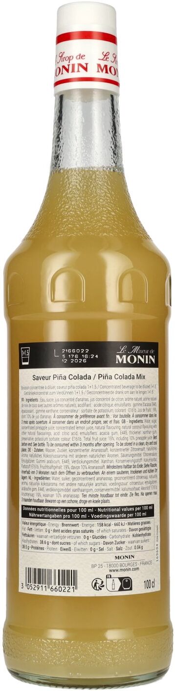 Le Mixeur de Monin PIÑA COLADA MIX Cocktail Mixers 1l