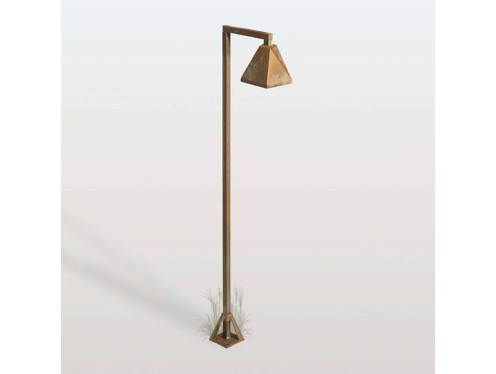 Moretti Luce LED Wegeleuchte Silva Edge, bronze / altmessing, Messing, Landhaus / Rustikal, LED Außenleuchte