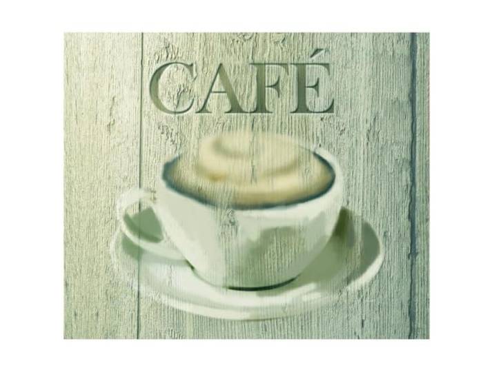 WENKO Glazen achterwand Café 60 x 50 cm - spatbescherming, gehard glas, 60 x 50 cm, meerkleurig
