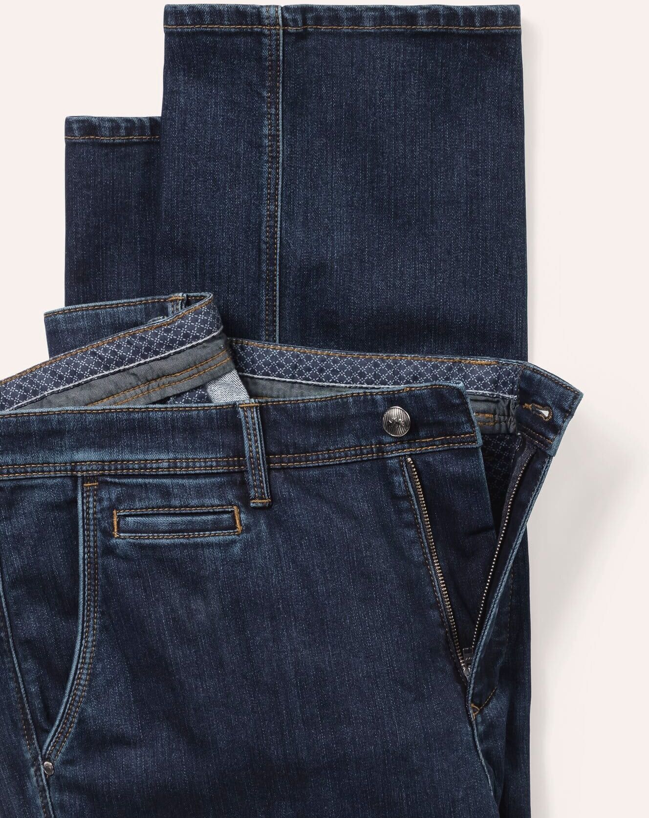 Walbusch Husky-Jeans Chino, Regular Fit#normale Größen#untersetzte Größen, Farbe Blau, 98, innen warm angeraut bequem und formstabil Herren