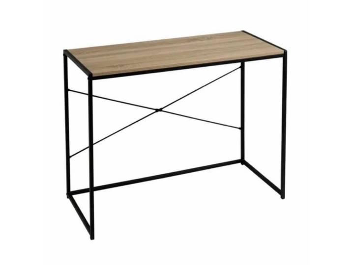 Table de console - JUANIO - Naturel/noir - 100x45x75 cm - MDF/fer - Supporte 30 kg
