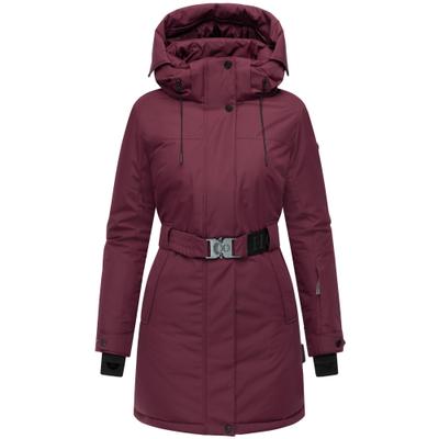 Wintermantel NAVAHOO "Frostkuss 14", Damen, Gr. XL (42), rot (weinrot), Obermaterial: 100% Polyester. Innenfutter: 100% Polyester. Wattierung: 100% Polyester. Ärmelfutter: 100% Polyester, figurumspielend ca. Mitte Oberschenkel, hoch geschlossener...