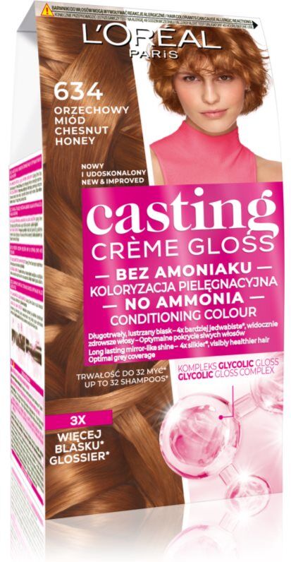 L’Oréal Paris Casting Creme Gloss Hårfarve Skygge 634 Chesnut Honey 1 stk.