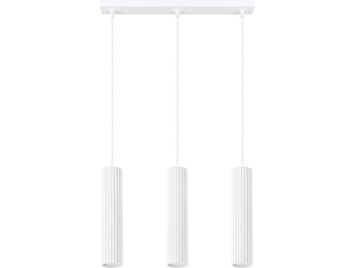 Moderne weiße Hängelampe mit drei gerippten Röhren für die Kücheninsel 3xGU10 10W KARBON Sollux Lighting