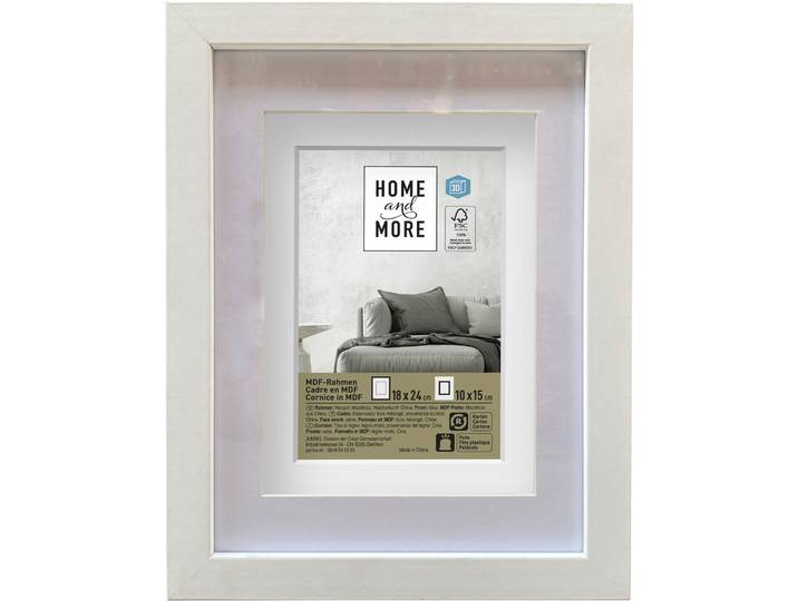 Home and More Bilderrahmen 3D PPT 18 x 24 cm Weiss MDF