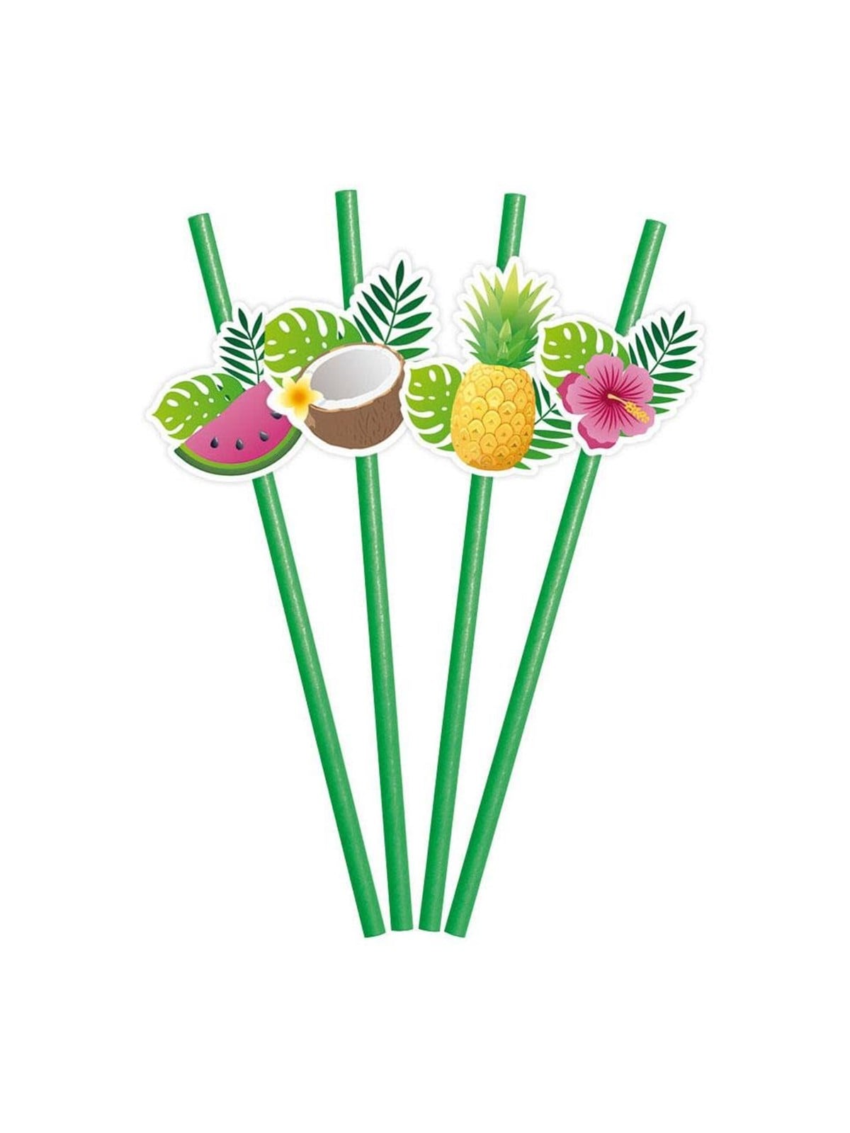 Globos Paper Straws Fruit Aloha - 6 pcs.