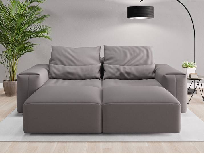 Loveseat Denver - Grau (Steingrau) - Feiner Mikrofaserstoff