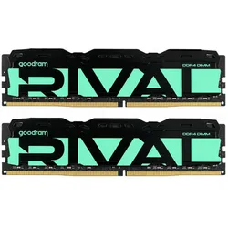Goodram Pamięć do PC DDR4 Rival Radiant 64GB (2*32)/3200 CL18 zielona (2 x 32GB, 3200 MHz, DDR4-RAM, DIMM), RAM, Grün