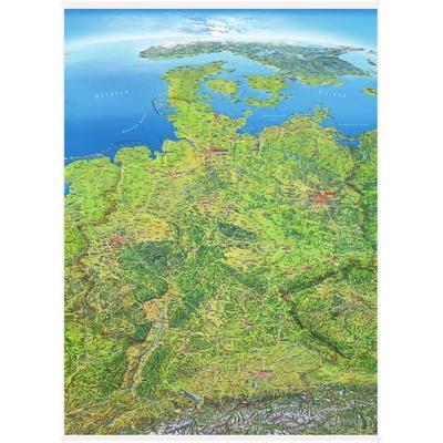 Panoramakarte Deutschland Poster einseitig laminiert, Karte von , INTERKART Landkarten & Globen, 978-3-943119-37-4