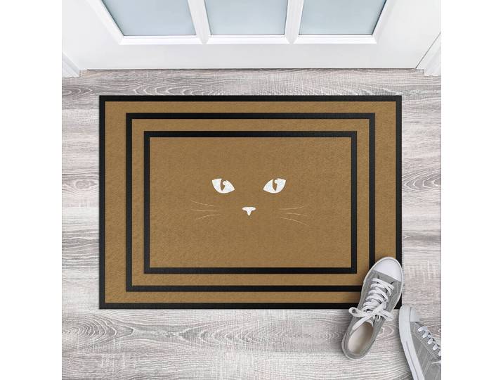 Fußmatte Katzenaugen 70 x 50cm Braun/Hellbraun