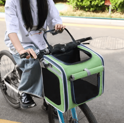 Inspire Picks Mo Chong Portable Pet Travel Backpack & Bicycle Mounted Carrier Bag green