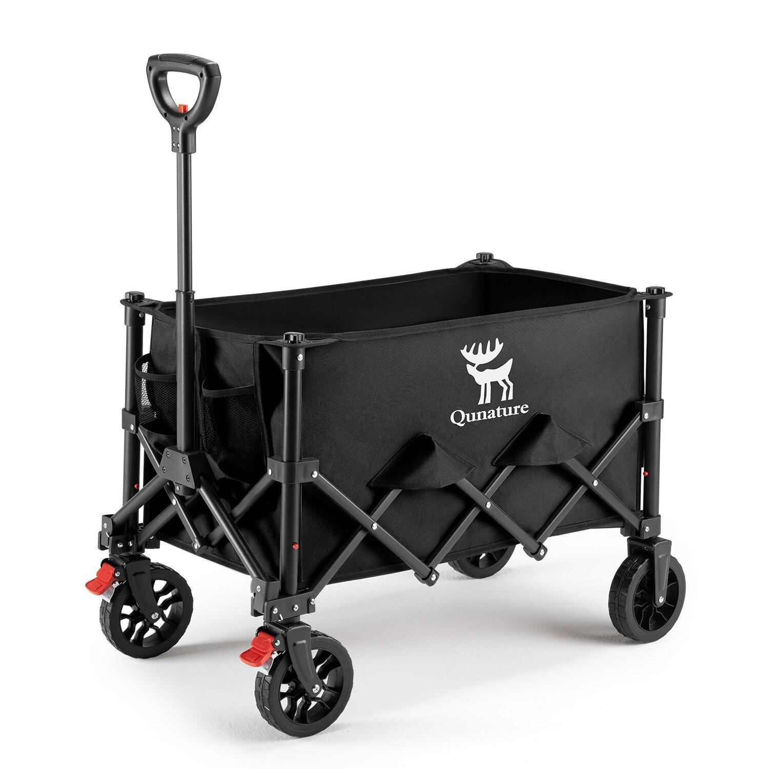 Rockbros Vouwwagen, inklapbare campingwagen en tuinkar, zwart, draagvermogen 120 kg