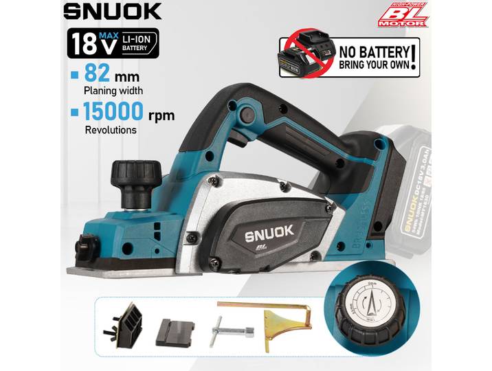 Raboteuse électrique sans fil SNUOK, sans batterie, 9 mm, pour le travail du bois, compatible avec la batterie Makita 18V
