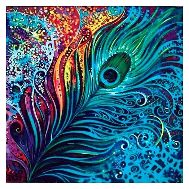 Norimpex 5D-Diamantmosaik - Pfauenfeder 40x30cm (53170704)