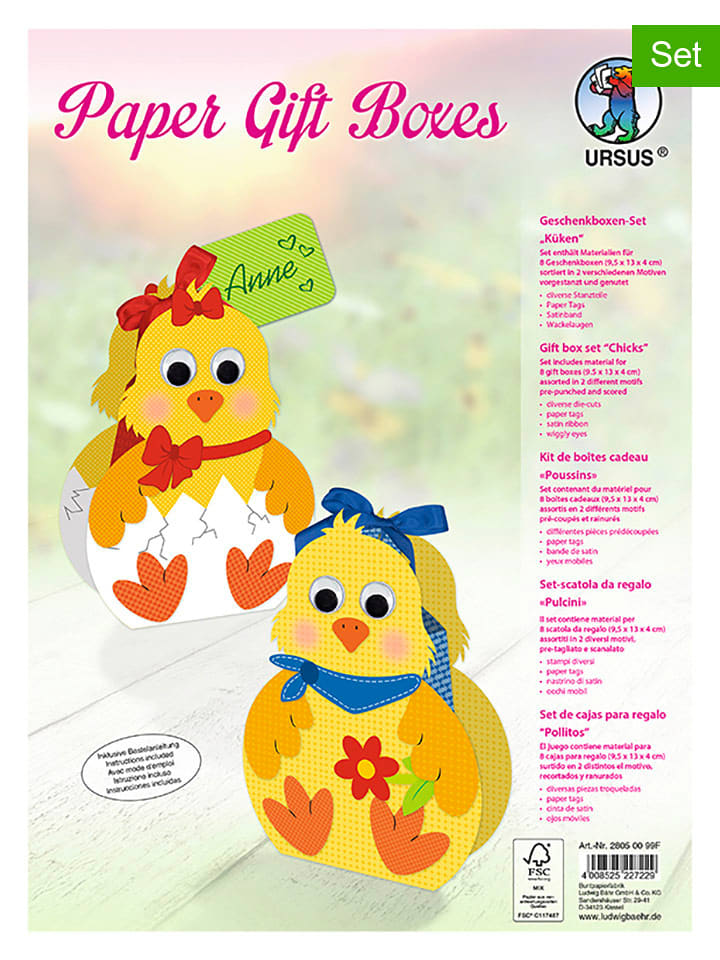 URSUS Geschenkboxen-Bastelset "Küken" in Gelb - onesize