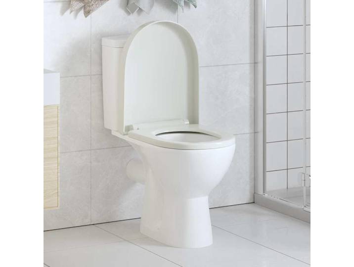 Vidaxl Toilettensitz Soft-Close mit schnell veröffentlichen Design quadratisch weiß