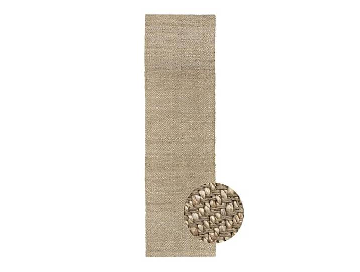 HAMID - Tapis Jute Naturelle\, Tapis de Jute Alcazar 100% Fibre de Jute Naturelle\, Moquette Douce\, Tissé à la Main - Salon\, Chambre\, Tapis de Couloir (350x80cm)