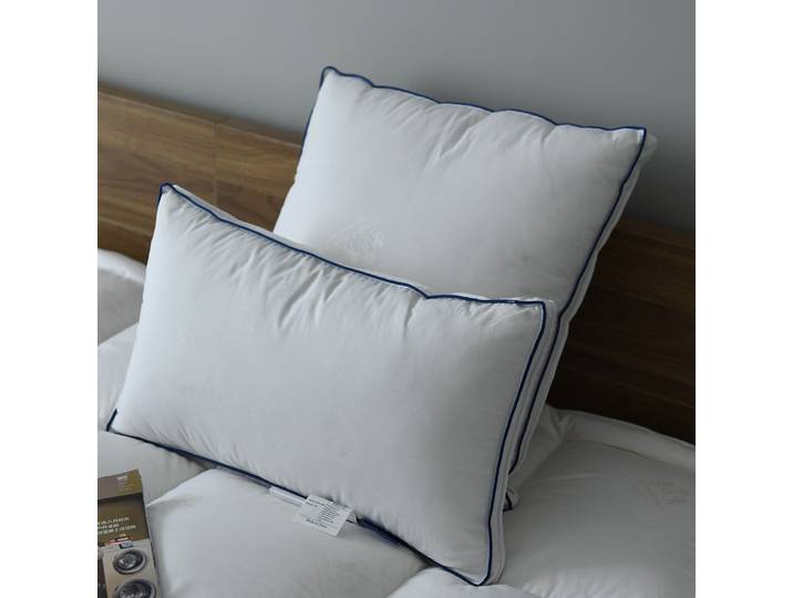 Oreiller en duvet 100 % duvet d'oie, oreiller en duvet pour la maison, trois couches : duvet + plumes + duvet, taille et hauteur personnalisables
