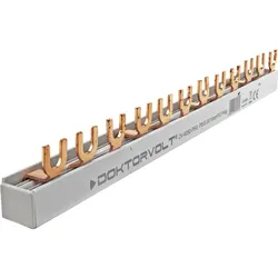 Phasenschiene 3P Gabel 12-polig 10mm2 PS/G Schiene Sammelschiene 63A DV-6282-PSG