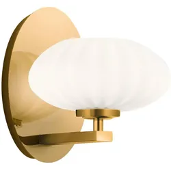 Elstead Lighting, Wandleuchte, Pim LED Wandleuchte G9 Fuchs-Gold Satinierter, ummantelter Opal IP44 (300 lm)