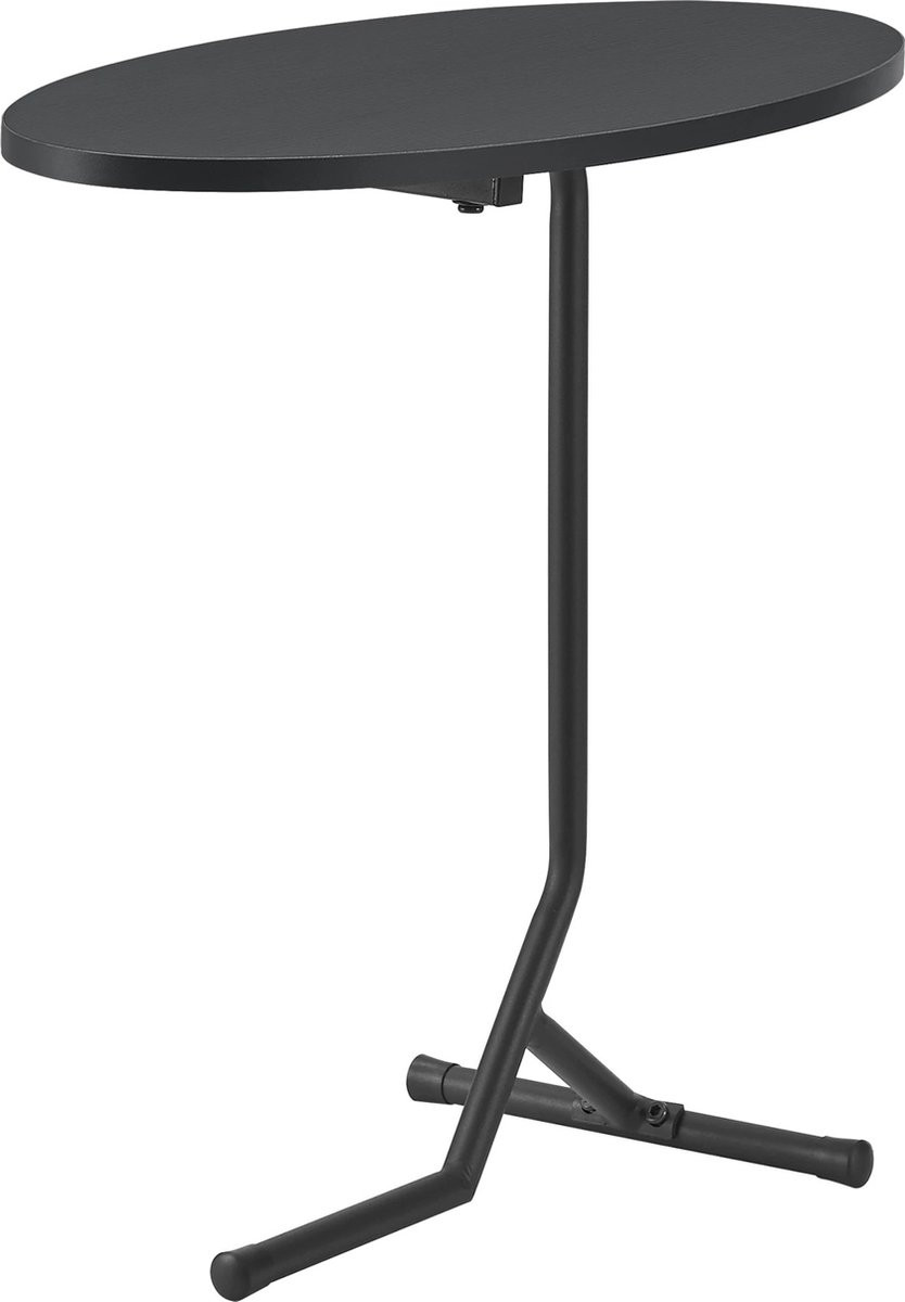 In And OutdoorMatch Bijzettafel Zizi - H: 30 cm, B: 55 cm, D: 60 cm - Bruin, Zwart en Blauw - MDF en Gepoedercoat Staal