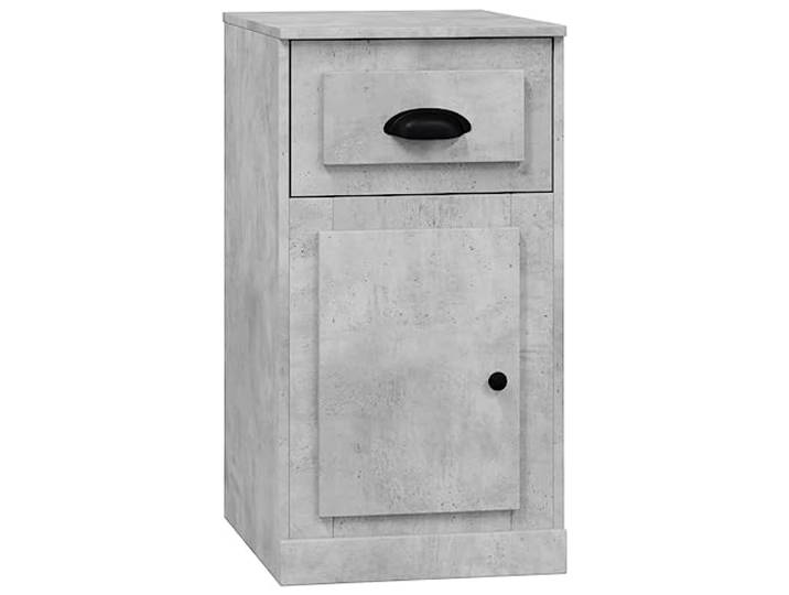 KUPTYERFG Beistellschrank Betongrau mit Schublade und Tür 40x50x75 cm Kompakter Kommodenschrank für Schlafzimmer und Wohnzimmer. Bietet praktischen Stauraum mit flexibler Tür und Schublade.