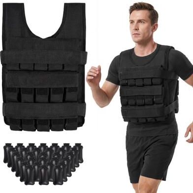 Costway Adjustable Weighted Vest for Men and Women with Removable Iron Weights-66 lbs and M Size