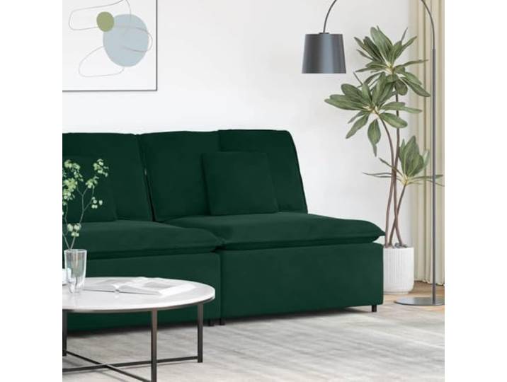 KFPOERTFGD Modulares Sofa Mittelmodul 100x100x64 cm Dunkelgrün Samt-Polsterung, Vielseitiges Sitzmöbel für Wohnzimmer