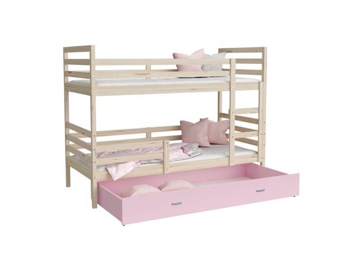 Lit Superpose Milan 80x160 tiroir Pin - rose