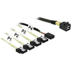 Delock HD-Mini SAS Kabel (100 cm, Mini-SAS), Interne Kabel (PC)
