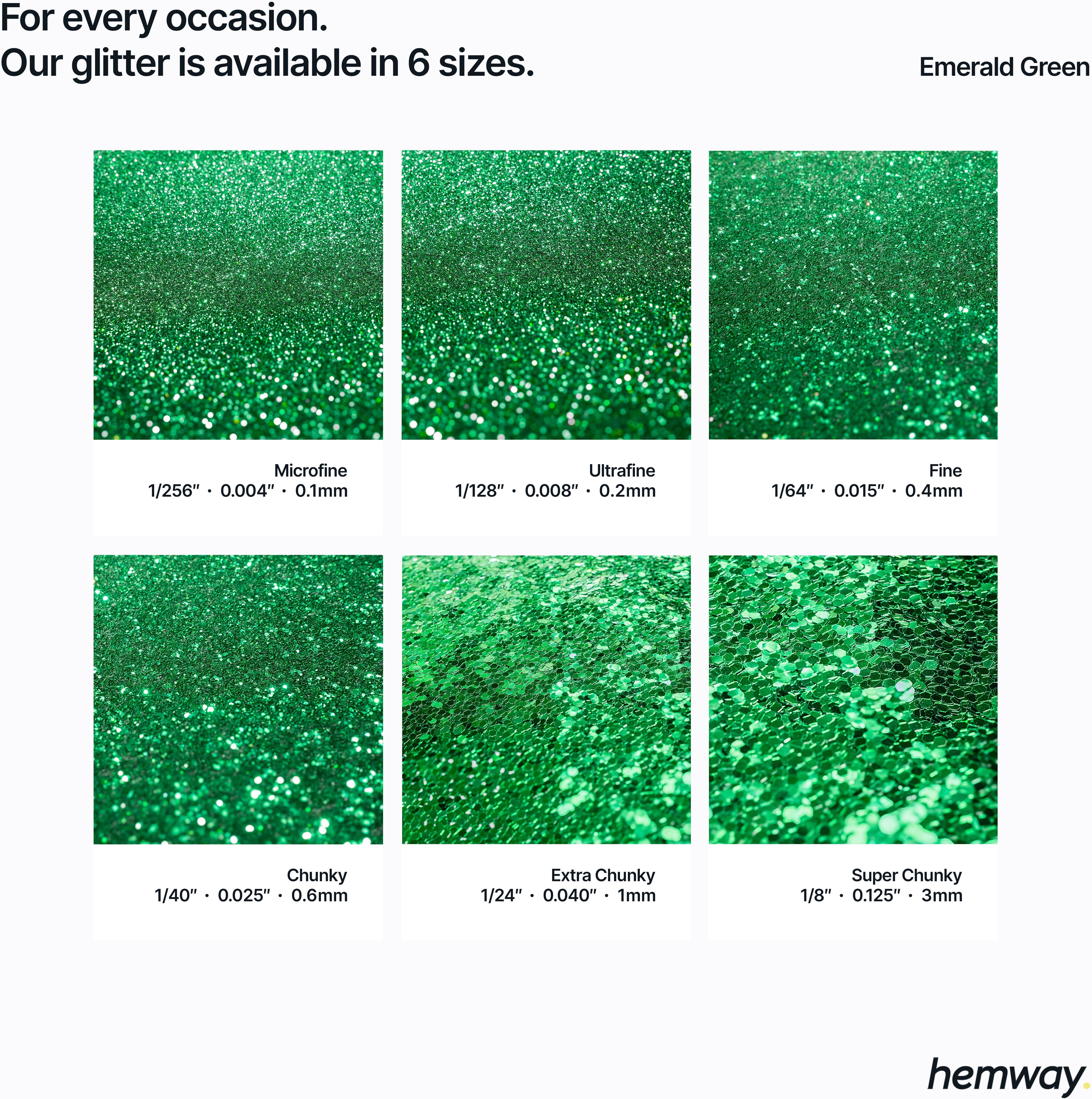 Hemway Craft Glitter Shaker 130g / 4.6oz   Emerald Green   Epoxy Resin, DIY, Tumbler, Decoration - Emerald Green - Ultrafine 130g