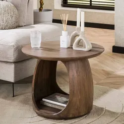 Beistelltisch Designtisch in Holz Braun aus Akazie Massivholz