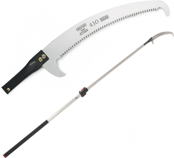 Scie courbée de 430 mm sur perche télescopique ovale en aluminium de 2 mt Archman Art. 25+109
