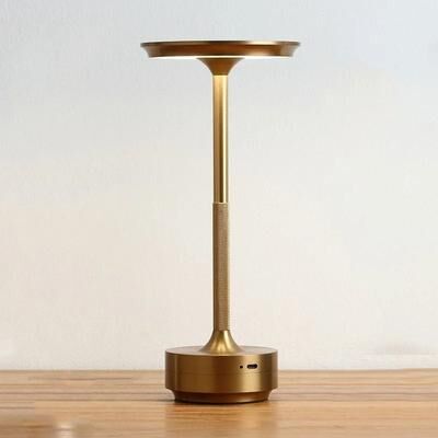 Uplift Essentials Aluminum Alloy Simple Decorative Lamp Retro Portable Touch Desk Lamp gold battery 4000 Mah