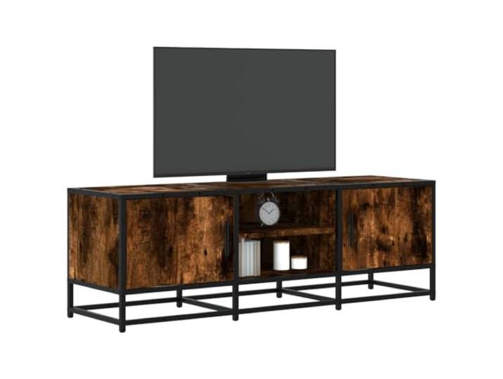 HEFZGDB TV-Schrank Räuchereiche 120x35x41 cm Holzwerkstoff und Metall Lowboard mit Metallgestell und reichlich Stauraum für Wohnzimmer